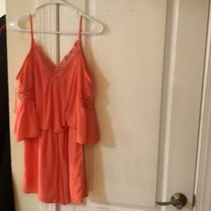 Coral one piece romper
